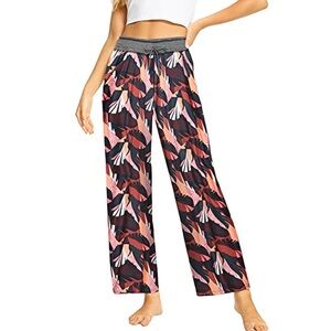 Women’s Pajama Pants – Tropical Leaf Print Lounge Pants (Size M) NWT